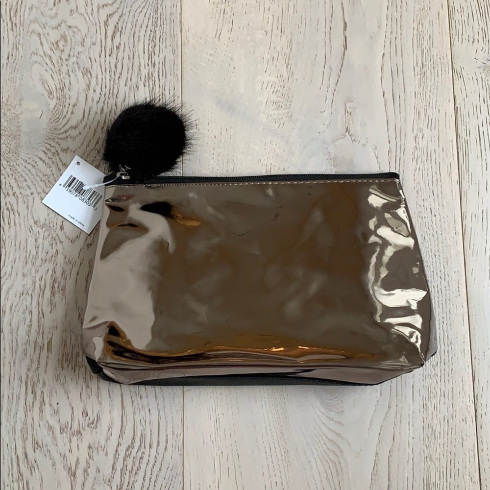 Nordstrom Metallic Silver and Black Pouch